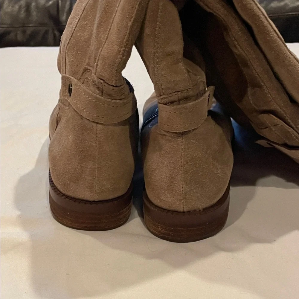 Franco Sarto Over the Knee Tan Suede Boots - Picture 5 of 15